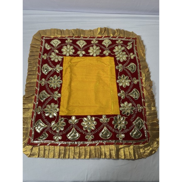 Aditri Creation Other - Decorative Mat Aasan Velvet Pooja Cloth Large Decorative Cloth (Size 17x17"